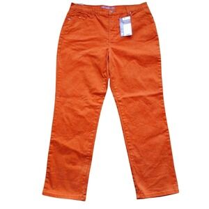 Amanda Vanderbilt Jeans Womens 14 Short Burned Orange Tapered Leg 2x30